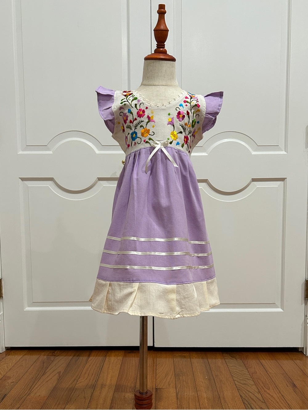 Mexican Girls Dress With Hand Embroidered.